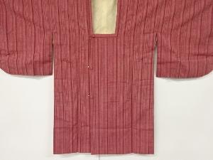 アンティーク　縞模様織出し手織り紬道行コート